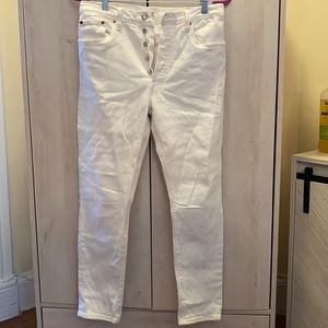 Original Levi’s 501 Skinny White Jeans